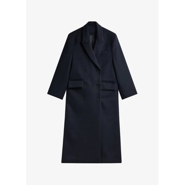The Frankie Shop Atlin Wool Double-Breasted Coat – Dark Navy, view 6