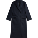 The Frankie Shop Atlin Wool Double-Breasted Coat - Dark Navy - Oversized Minimalist Coats in Blue - Shop at Coveti