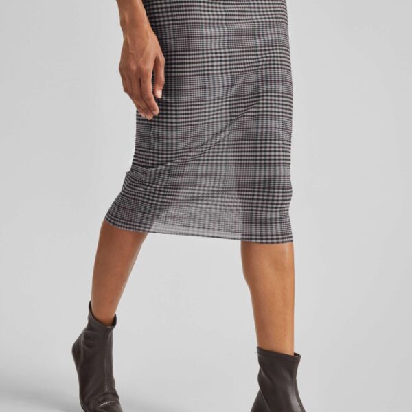 The Frankie Shop Aurora Sheer Mesh Skirt - Beige Glen Plaid - Oversized Minimalist Skirts in Beige - Shop at Coveti