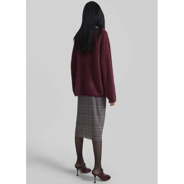 The Frankie Shop Aurora Sheer Mesh Skirt – Beige Glen Plaid, view 9