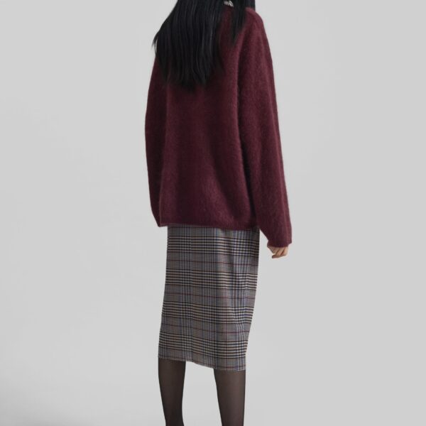 The Frankie Shop Aurora Sheer Mesh Skirt - Beige Glen Plaid - Oversized Minimalist Skirts in Beige - Shop at Coveti