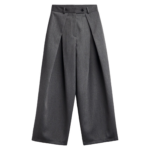 The Frankie Shop Avray Pleated Trousers - Grey - Oversized Minimalist Pants in Grey - Shop at Coveti