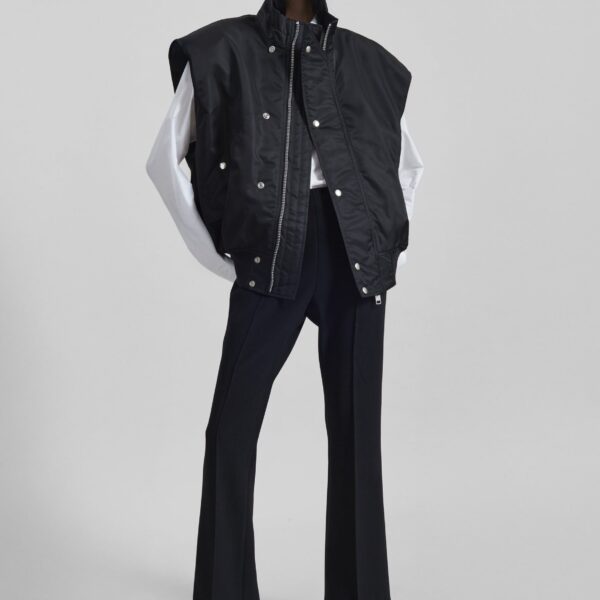 The Frankie Shop Aysen Sleeveless Bomber Jacket - Black - Oversized Minimalist Jackets in Black - Shop at Coveti