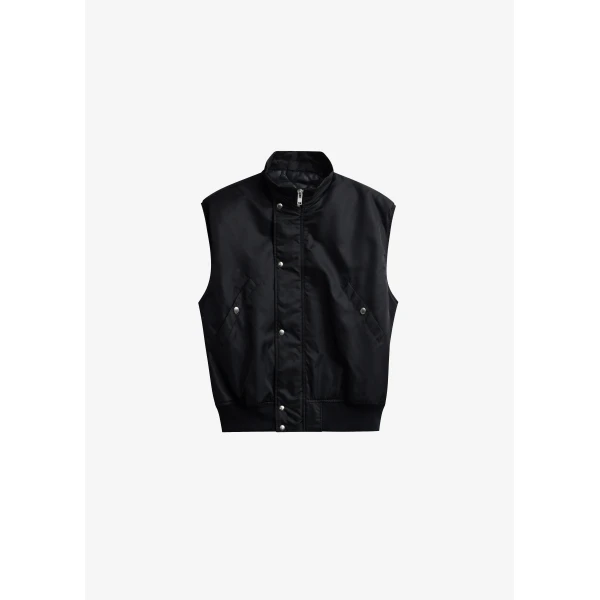 The Frankie Shop Aysen Sleeveless Bomber Jacket – Black, view 8