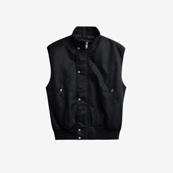 The Frankie Shop Aysen Sleeveless Bomber Jacket - Black - Oversized Minimalist Jackets in Black - Shop at Coveti
