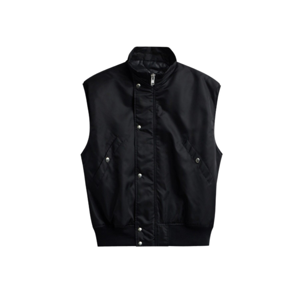 The Frankie Shop Aysen Sleeveless Bomber Jacket - Black - Oversized Minimalist Jackets in Black - Shop at Coveti