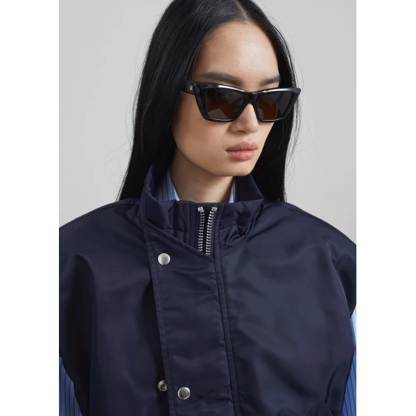 The Frankie Shop Aysen Sleeveless Bomber Jacket – Navy, view 5