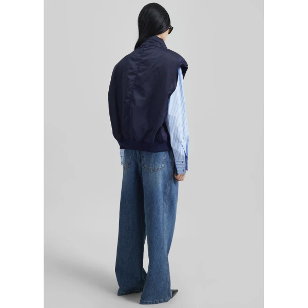 The Frankie Shop Aysen Sleeveless Bomber Jacket – Navy, view 7