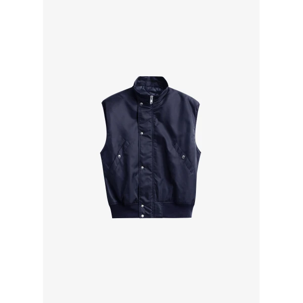 The Frankie Shop Aysen Sleeveless Bomber Jacket – Navy, view 8