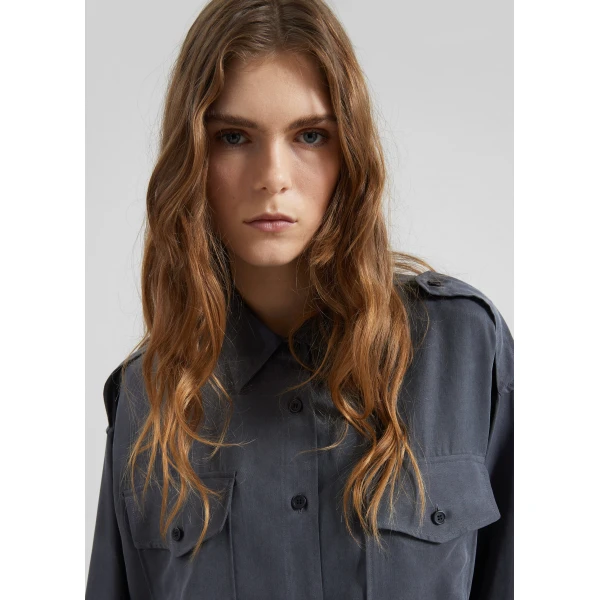 The Frankie Shop Balsta Cargo Shirt – Dark Grey, view 3