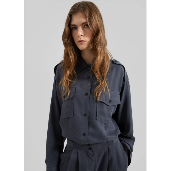 The Frankie Shop Balsta Cargo Shirt – Dark Grey, view 6