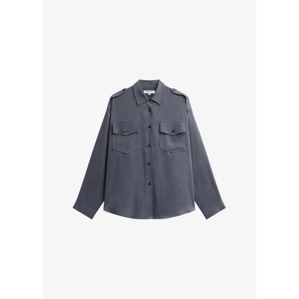 The Frankie Shop Balsta Cargo Shirt – Dark Grey, view 9
