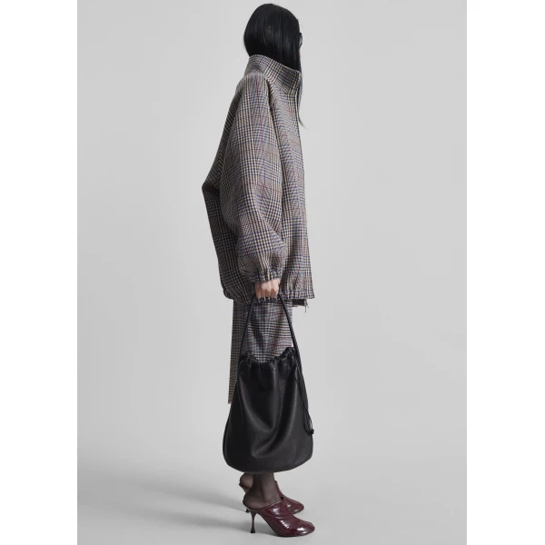 The Frankie Shop Baxter Wool Track Jacket – Beige Glen Plaid, view 7