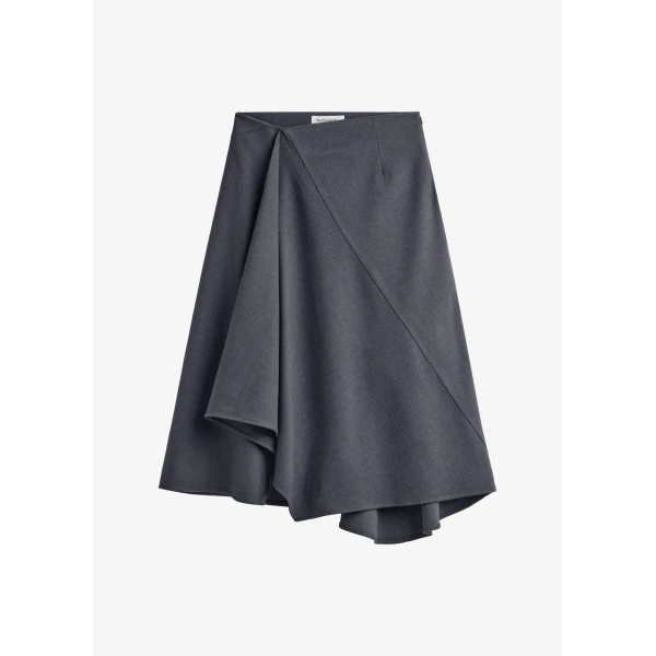 The Frankie Shop Bayel Flared Midi Skirt – Dark Grey, view 7