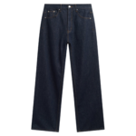 The Frankie Shop Belden Straight Leg Jeans - Dark Wash - Oversized Minimalist Pants in Blue - Shop at Coveti