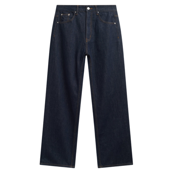 The Frankie Shop Belden Straight Leg Jeans - Dark Wash - Oversized Minimalist Pants in Blue - Shop at Coveti