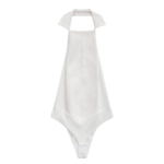 The Frankie Shop Bevza Manishka Bodysuit - Ivory - Oversized Minimalist Knitwear in Ivory - Shop at Coveti