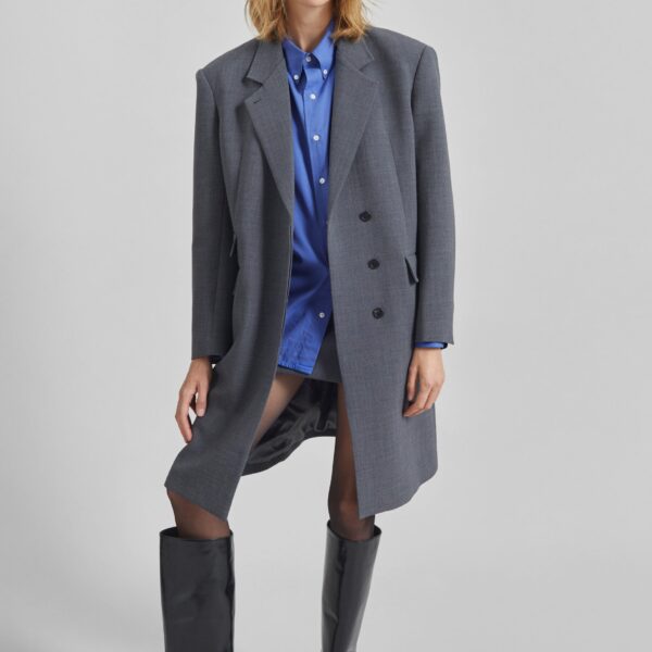 The Frankie Shop Bijnor Oxford Shirt - Blue - Oversized Minimalist Tops in Blue - Shop at Coveti
