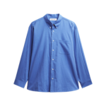 The Frankie Shop Bijnor Oxford Shirt - Blue - Oversized Minimalist Tops in Blue - Shop at Coveti