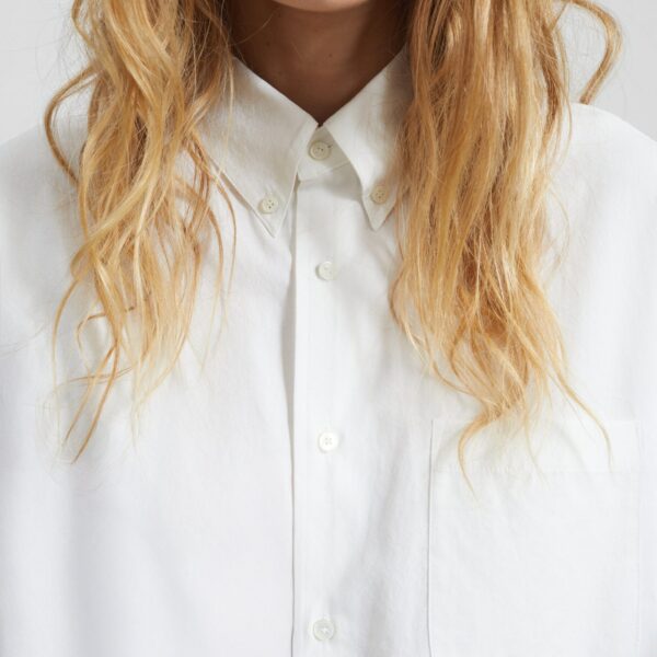 The Frankie Shop Bijnor Oxford Shirt - White - Oversized Minimalist Tops in White - Shop at Coveti