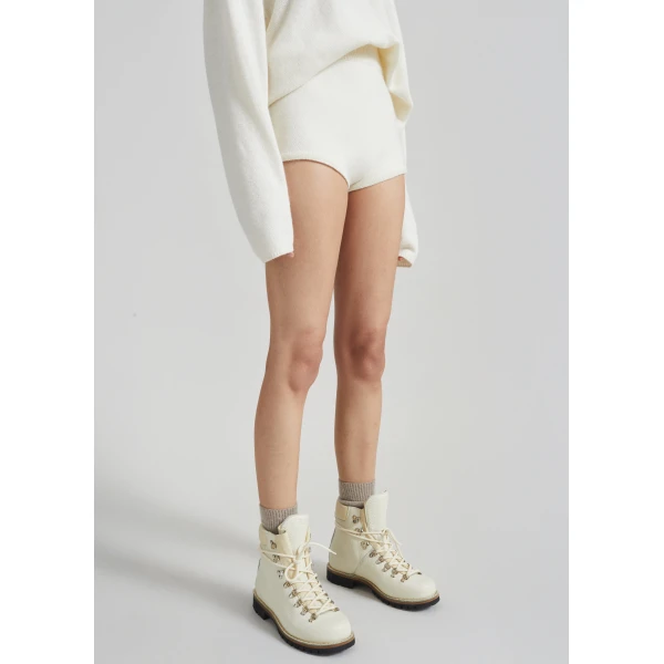 The Frankie Shop Bresica Knit Hot Pants – Ivory, view 7