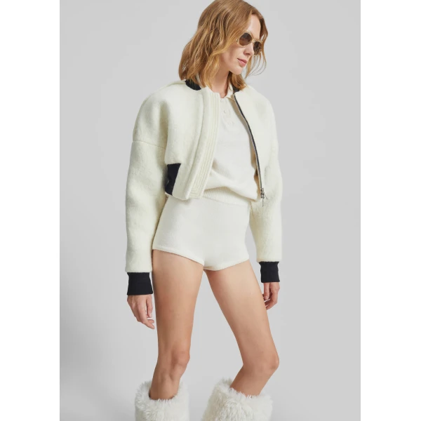 The Frankie Shop Bresica Knit Hot Pants – Ivory, view 9
