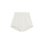 The Frankie Shop Bresica Knit Hot Pants - Ivory - Oversized Minimalist Shorts in Ivory - Shop at Coveti