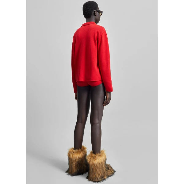 The Frankie Shop Bresica Knit Hot Pants – Red, view 6
