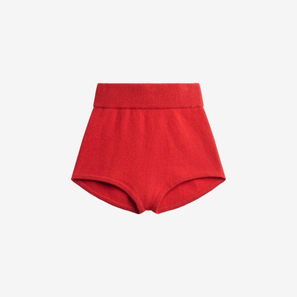 The Frankie Shop Bresica Knit Hot Pants - Red - Oversized Minimalist Shorts in Red - Shop at Coveti