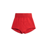The Frankie Shop Bresica Knit Hot Pants - Red - Oversized Minimalist Shorts in Red - Shop at Coveti