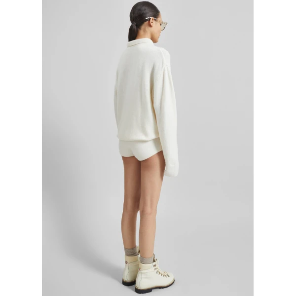The Frankie Shop Bresica Knit Polo Sweater – Ivory, view 6