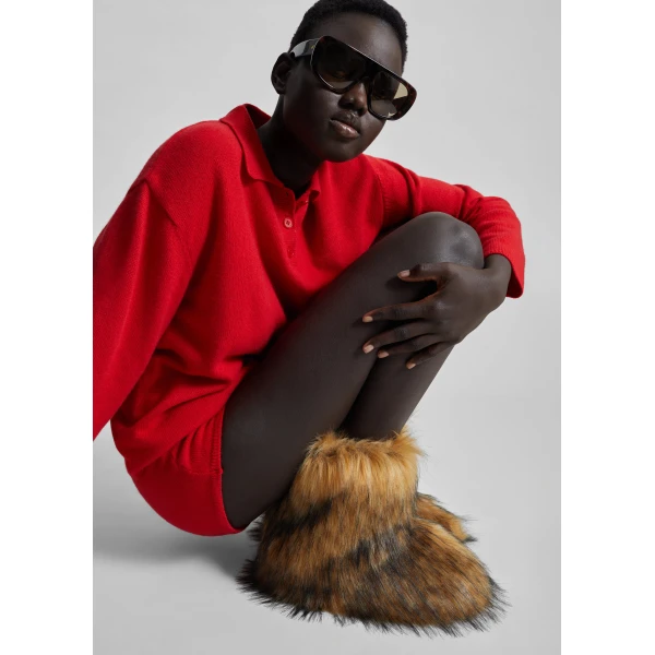 The Frankie Shop Bresica Knit Polo Sweater – Red, view 2