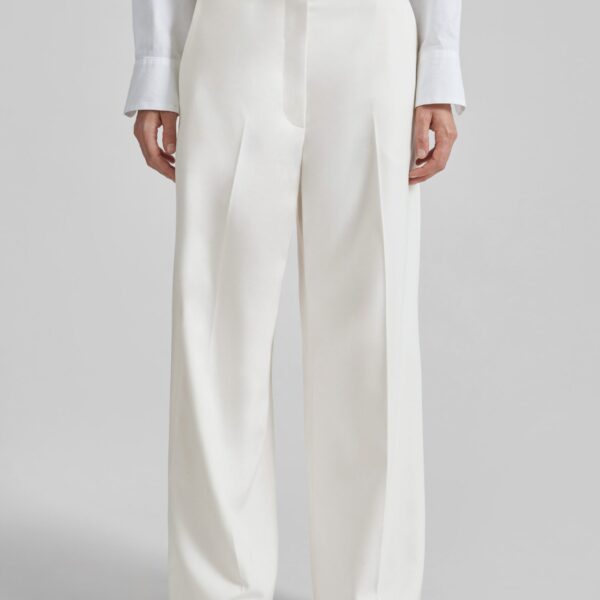 The Frankie Shop Brickell Trousers - Ivory - Oversized Minimalist Pants in Ivory - Shop at Coveti