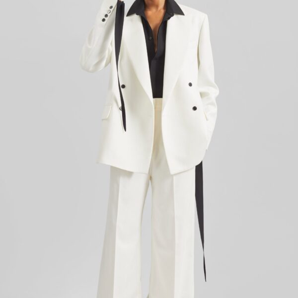 The Frankie Shop Brickell Trousers - Ivory - Oversized Minimalist Pants in Ivory - Shop at Coveti