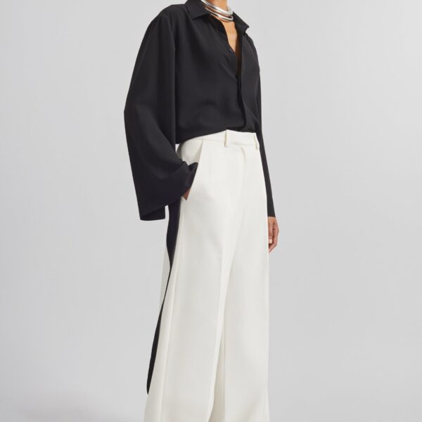 The Frankie Shop Brickell Trousers - Ivory - Oversized Minimalist Pants in Ivory - Shop at Coveti