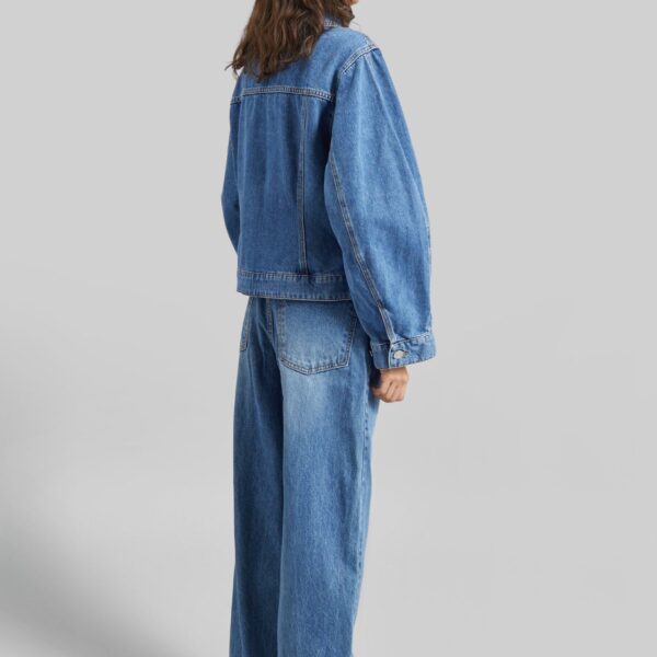 The Frankie Shop By Malene Birger Villies Jacket - Mid Denim Blue - Oversized Minimalist Jackets in Blue - Shop at Coveti