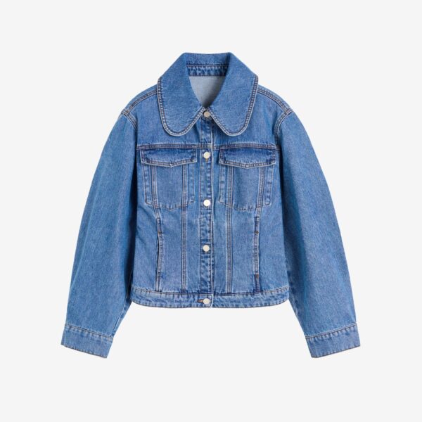 The Frankie Shop By Malene Birger Villies Jacket - Mid Denim Blue - Oversized Minimalist Jackets in Blue - Shop at Coveti