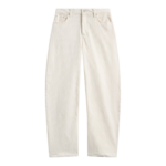 The Frankie Shop Caistor Corduroy Barrel Leg Pants - Ivory - Oversized Minimalist Pants in Ivory - Shop at Coveti