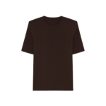 The Frankie Shop Carrington Padded Shoulder Tee - Brown - Oversized Minimalist Tops in Brown - Shop at Coveti