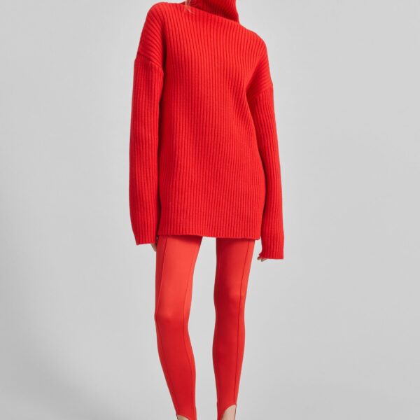 The Frankie Shop Caserta Stirrup Leggings - Red - Oversized Minimalist Pants in Red - Shop at Coveti