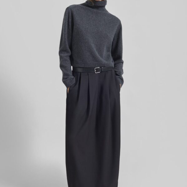 The Frankie Shop Claremont Cocoon Skirt - Black - Oversized Minimalist Skirts in Black - Shop at Coveti