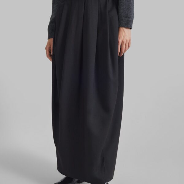 The Frankie Shop Claremont Cocoon Skirt - Black - Oversized Minimalist Skirts in Black - Shop at Coveti