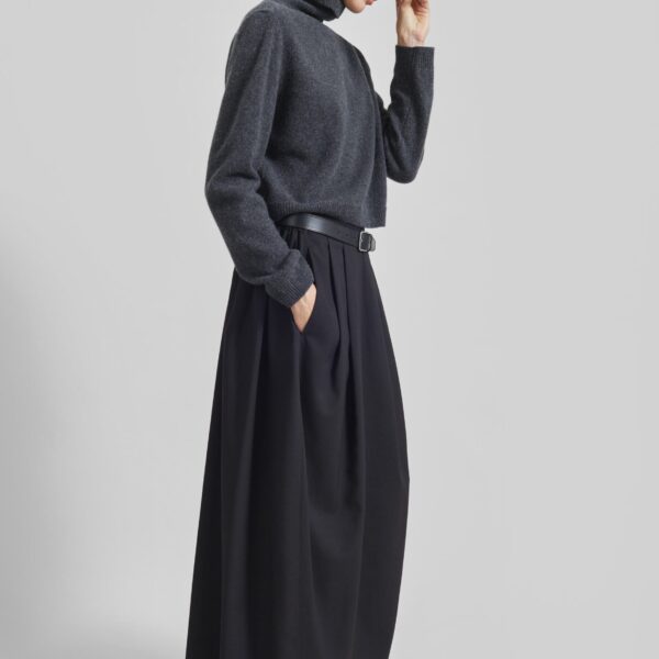 The Frankie Shop Claremont Cocoon Skirt - Black - Oversized Minimalist Skirts in Black - Shop at Coveti