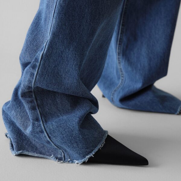 The Frankie Shop Cromer Jeans - Medium Wash - Oversized Minimalist Pants in Blue - Shop at Coveti