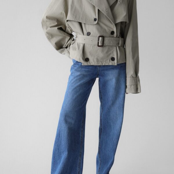 The Frankie Shop Cromer Jeans - Medium Wash - Oversized Minimalist Pants in Blue - Shop at Coveti