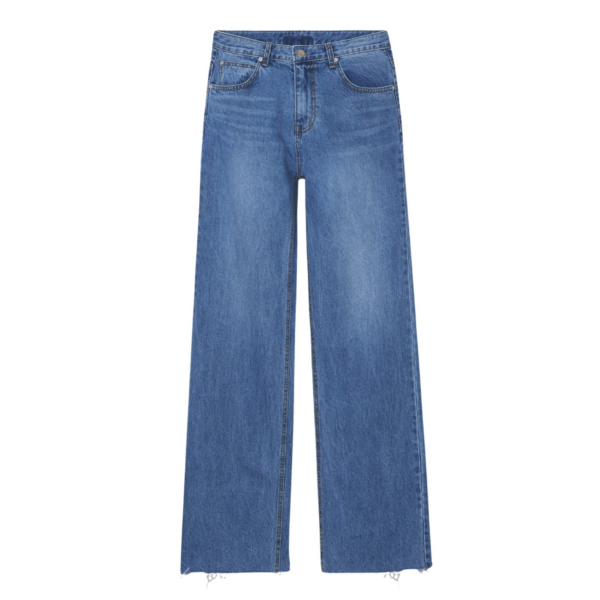 The Frankie Shop Cromer Jeans - Medium Wash - Oversized Minimalist Pants in Blue - Shop at Coveti