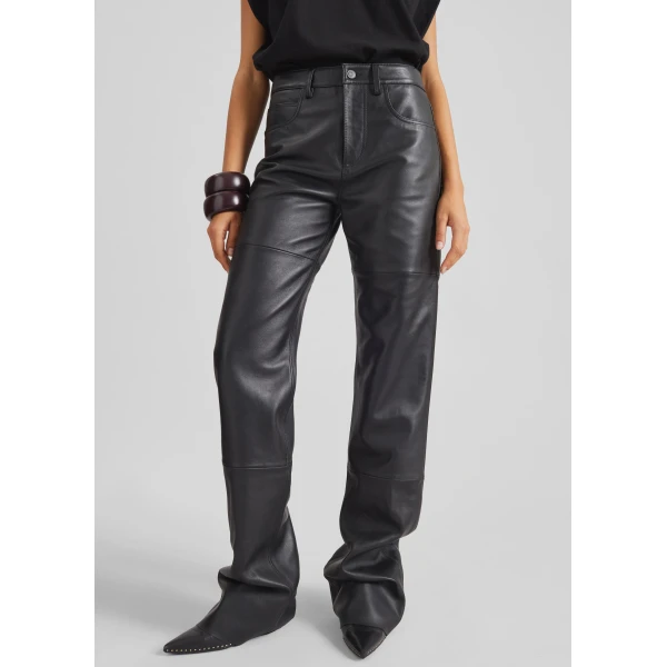 The Frankie Shop Dalston Leather Pants – Black, view 6