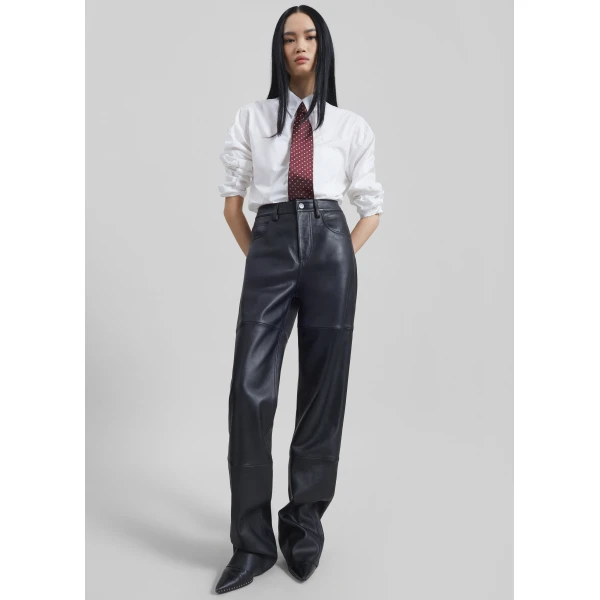 The Frankie Shop Dalston Leather Pants – Black, view 7