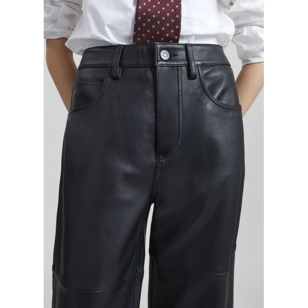 The Frankie Shop Dalston Leather Pants – Black, view 9