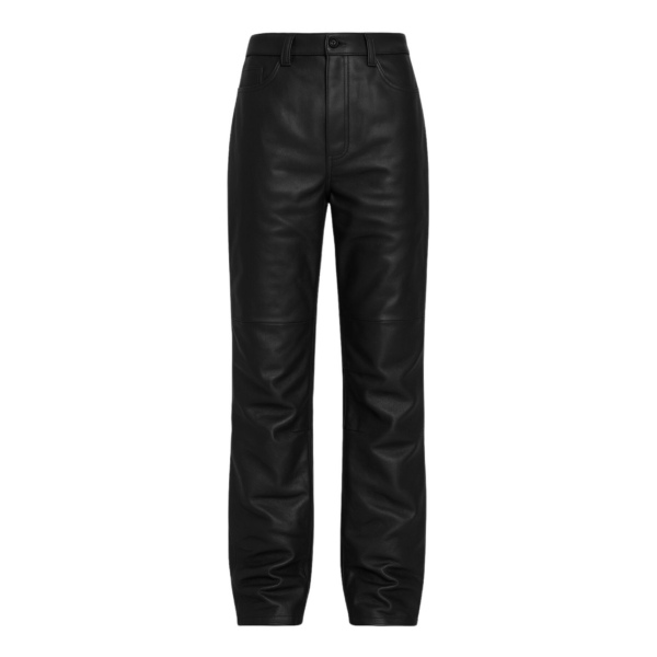 The Frankie Shop Dalston Leather Pants - Black - Oversized Minimalist Pants in Black - Shop at Coveti